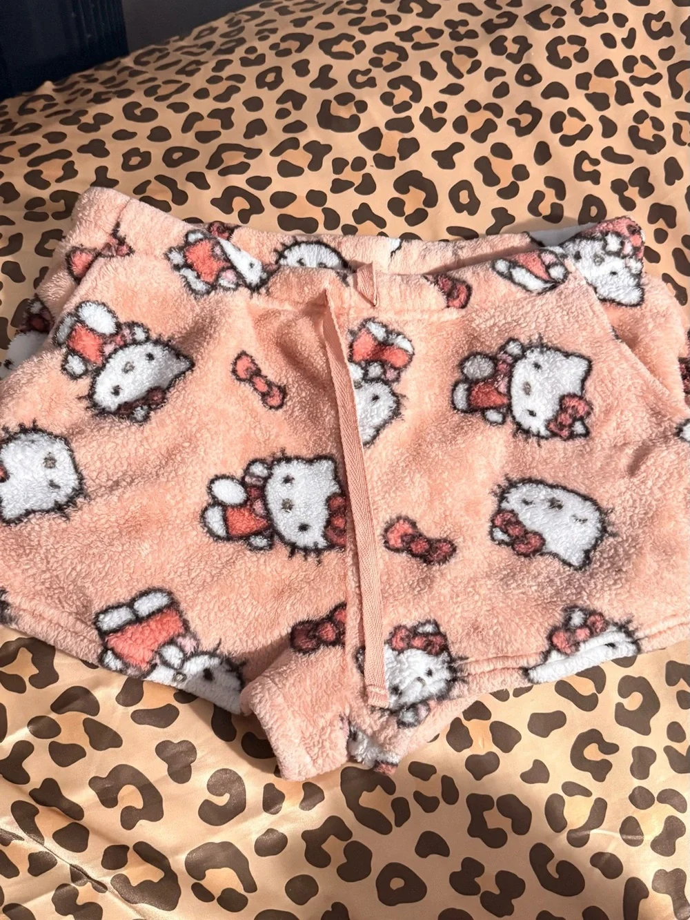 Sanrio Hello Kitty Peach Fleece Pajama Shorts